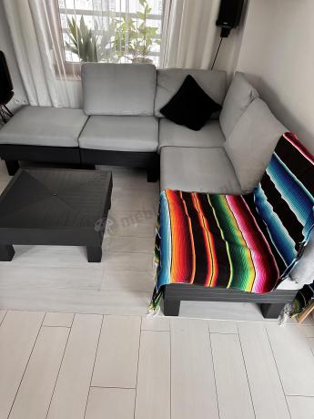 Zestaw mebli modułowych na taras dla 5 osób Elements grafit