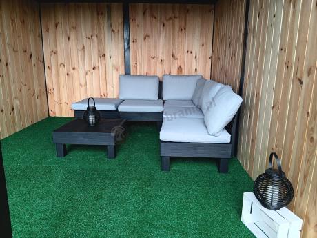 Zestaw mebli modułowych na taras dla 5 osób Elements grafit