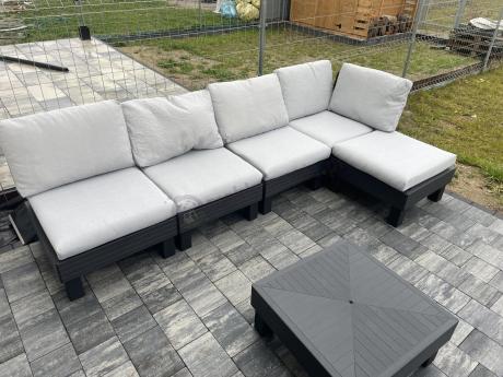 Zestaw mebli modułowych na taras dla 5 osób Elements grafit