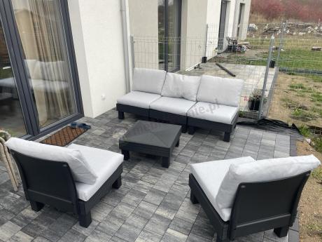 Zestaw mebli modułowych na taras dla 5 osób Elements grafit