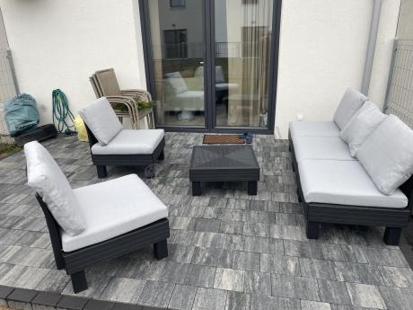 Zestaw mebli modułowych na taras dla 5 osób Elements grafit