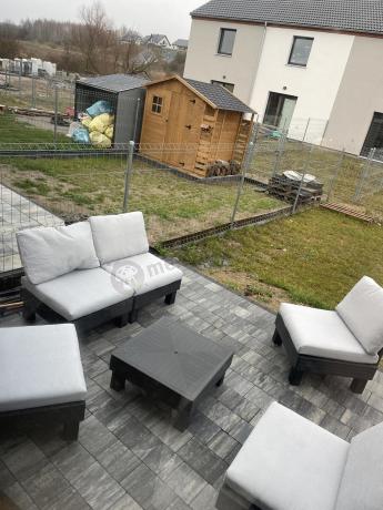 Zestaw mebli modułowych na taras dla 5 osób Elements grafit