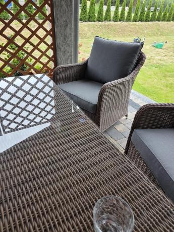 Zestaw mebli na taras dla 7 osób z sofą 180cm Novici Dining Brown
