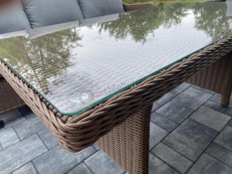 Zestaw mebli na taras dla 7 osób z sofą 180cm Novici Dining Brown