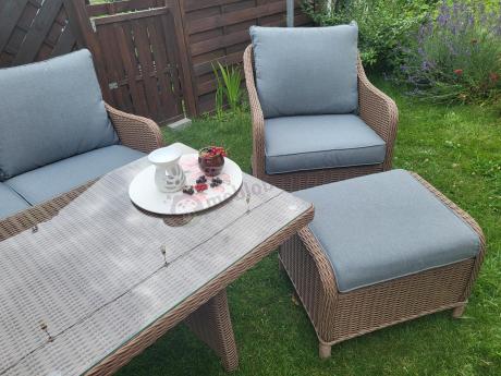 Zestaw mebli na taras dla 7 osób z sofą 180cm Novici Dining Brown