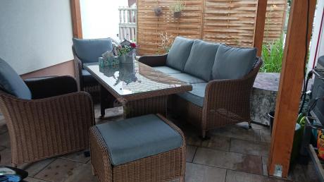 Zestaw mebli na taras dla 7 osób z sofą 180cm Novici Dining Brown