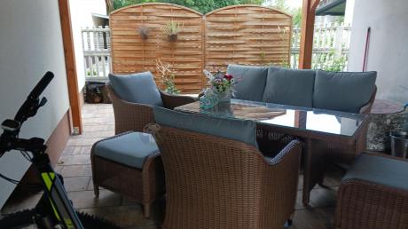 Zestaw mebli na taras dla 7 osób z sofą 180cm Novici Dining Brown
