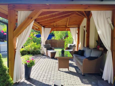 Zestaw mebli na taras dla 7 osób z sofą 180cm Novici Dining Brown