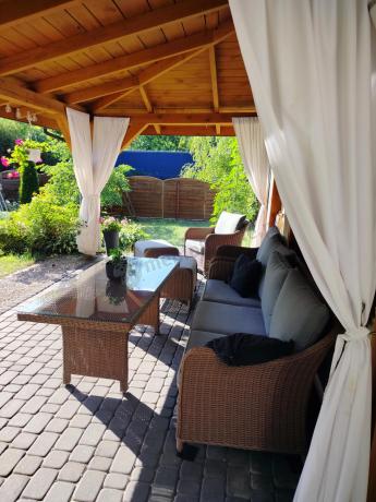 Zestaw mebli na taras dla 7 osób z sofą 180cm Novici Dining Brown