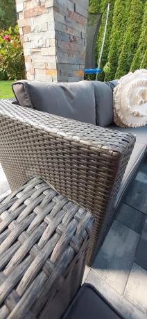 Zestaw mebli na taras dla 8 osób z wysokim stołem Antracyt