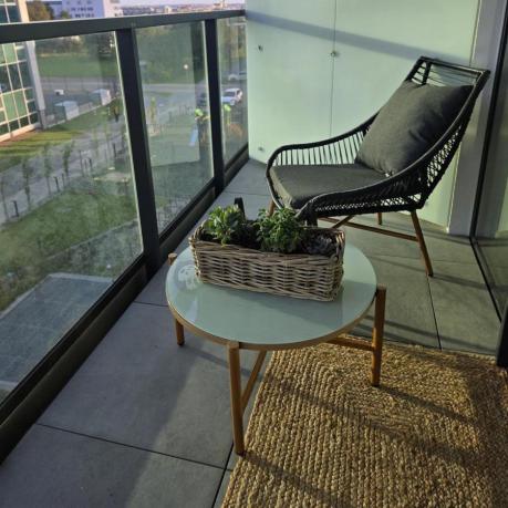 Zestaw mebli na taras Lorano z dwoma stolikami Antracite