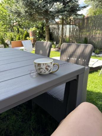 Zestaw mebli obiadowych do ogrodu dla 10 osób z dużym stołem Meblobranie TJD10 cappuccino
