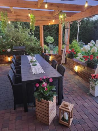 Zestaw mebli obiadowych do ogrodu dla 10 osób z dużym stołem Meblobranie TJD10 grafit