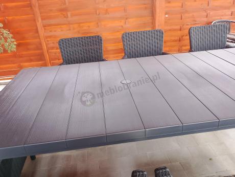 Zestaw mebli obiadowych do ogrodu dla 10 osób z dużym stołem Meblobranie TJD10 grafit