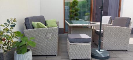 Zestaw mebli obiadowych z technorattanu Cofete Dining – Grey