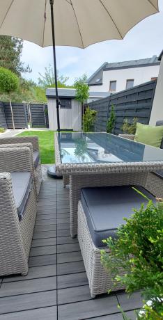 Zestaw mebli obiadowych z technorattanu Cofete Dining – Grey