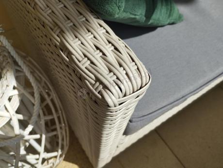 Zestaw mebli obiadowych z technorattanu Cofete Dining – Grey