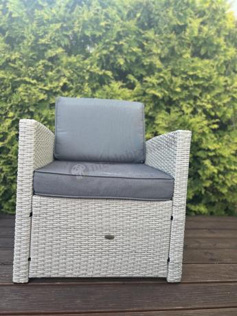 Zestaw mebli obiadowych z technorattanu Cofete Dining – Grey