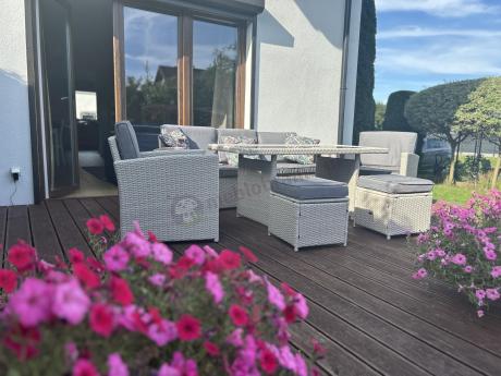 Zestaw mebli obiadowych z technorattanu Cofete Dining – Grey