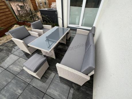 Zestaw mebli obiadowych z technorattanu Cofete Dining – Grey