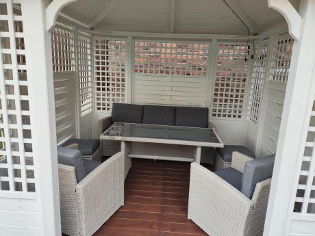 Zestaw mebli obiadowych z technorattanu Cofete Dining – Grey