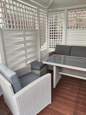 Zestaw mebli obiadowych z technorattanu Cofete Dining – Grey