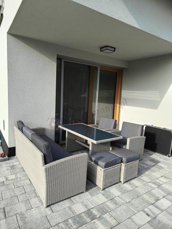 Zestaw mebli obiadowych z technorattanu Cofete Dining – Grey