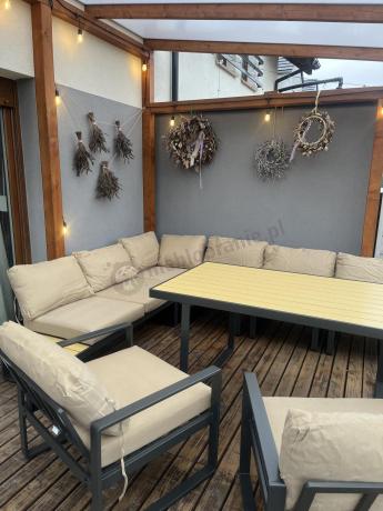 Zestaw mebli ogrodowych dla 10 osób z modułowym narożnikiem 280x280cm Panaon Corner XXL WB