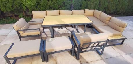 Zestaw mebli ogrodowych dla 10 osób z modułowym narożnikiem 280x280cm Panaon Corner XXL WB