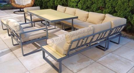 Zestaw mebli ogrodowych dla 10 osób z modułowym narożnikiem 280x280cm Panaon Corner XXL WB