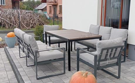 Zestaw mebli ogrodowych dla 8 osób ze stołem obiadowym Panaon Grande Prime LG