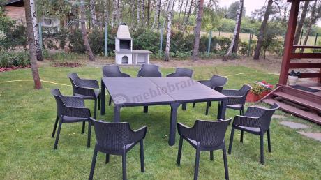 Zestaw mebli ogrodowych obiadowych dla 10 osób Meblobranie EJD10 grafit