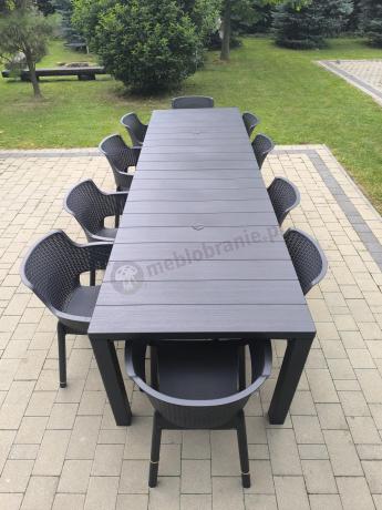 Zestaw mebli ogrodowych obiadowych dla 10 osób Meblobranie EJD10 grafit