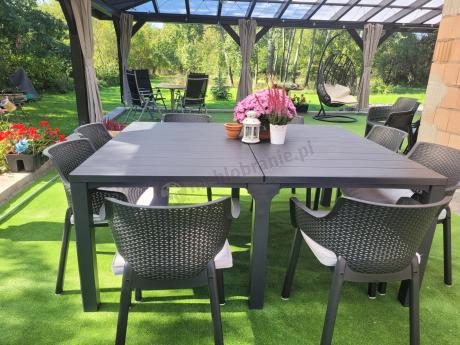 Zestaw mebli ogrodowych obiadowych dla 10 osób Meblobranie EJD10 grafit