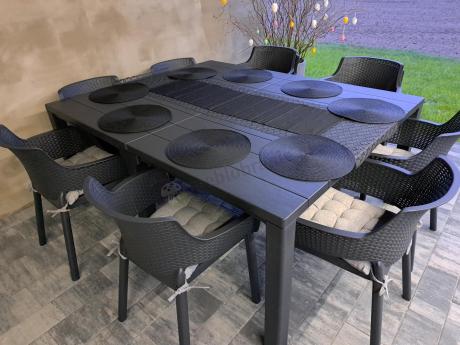 Zestaw mebli ogrodowych obiadowych dla 10 osób Meblobranie EJD10 grafit