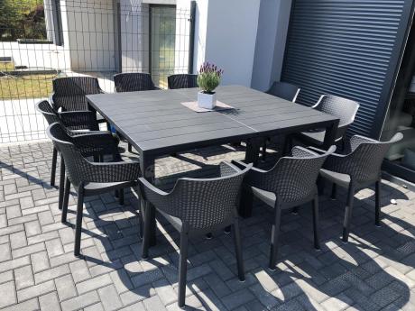 Zestaw mebli ogrodowych obiadowych dla 10 osób Meblobranie EJD10 grafit
