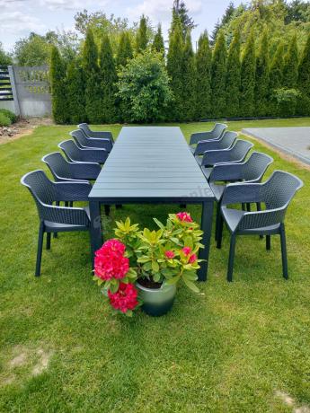 Zestaw mebli ogrodowych obiadowych dla 10 osób Meblobranie EJD10 grafit