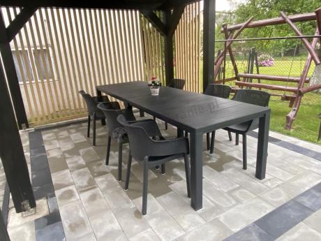 Zestaw mebli ogrodowych obiadowych dla 10 osób Meblobranie EJD10 grafit