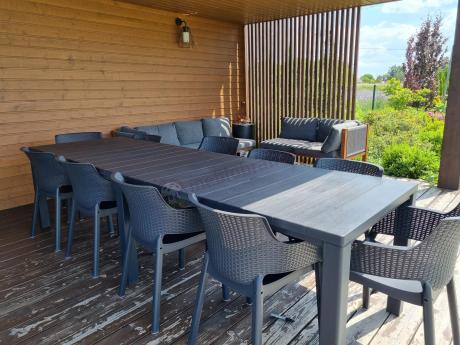 Zestaw mebli ogrodowych obiadowych dla 10 osób Meblobranie EJD10 grafit