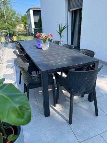 Zestaw mebli ogrodowych obiadowych dla 10 osób Meblobranie EJD10 grafit