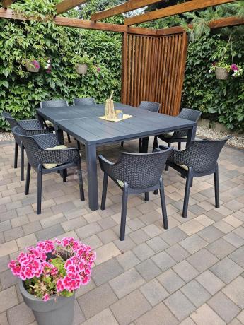 Zestaw mebli ogrodowych obiadowych dla 10 osób Meblobranie EJD10 grafit