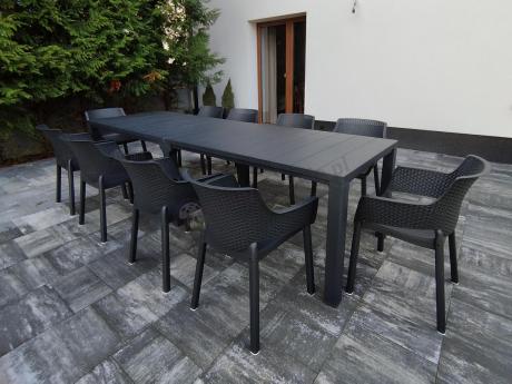 Zestaw mebli ogrodowych obiadowych dla 10 osób Meblobranie EJD10 grafit