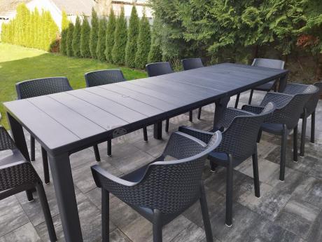 Zestaw mebli ogrodowych obiadowych dla 10 osób Meblobranie EJD10 grafit