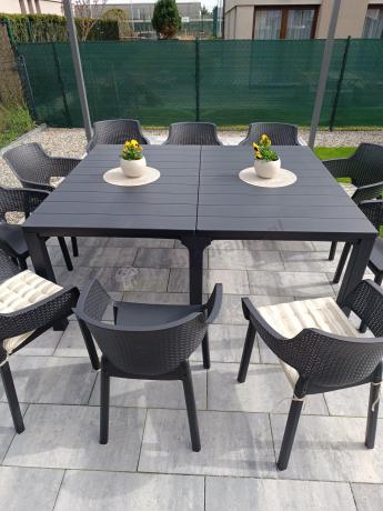 Zestaw mebli ogrodowych obiadowych dla 10 osób Meblobranie EJD10 grafit
