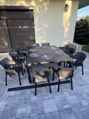 Zestaw mebli ogrodowych obiadowych dla 10 osób Meblobranie EJD10 grafit