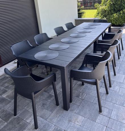 Zestaw mebli ogrodowych obiadowych dla 10 osób Meblobranie EJD10 grafit