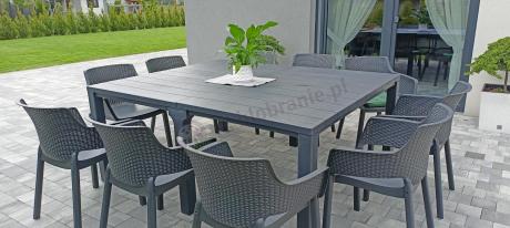 Zestaw mebli ogrodowych obiadowych dla 10 osób Meblobranie EJD10 grafit