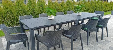 Zestaw mebli ogrodowych obiadowych dla 10 osób Meblobranie EJD10 grafit