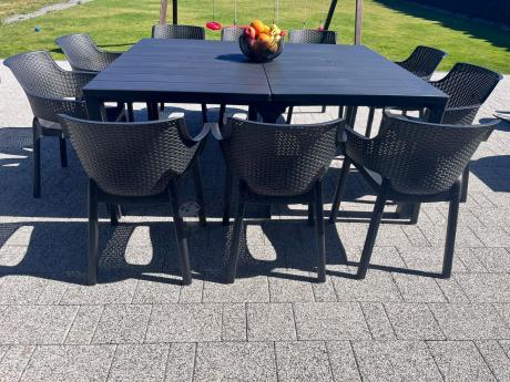Zestaw mebli ogrodowych obiadowych dla 10 osób Meblobranie EJD10 grafit