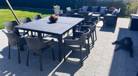 Zestaw mebli ogrodowych obiadowych dla 10 osób Meblobranie EJD10 grafit